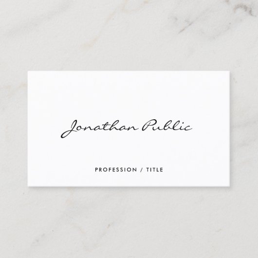 Professioneel modern elegante kalligrafie script visitekaartje (Voorkant)