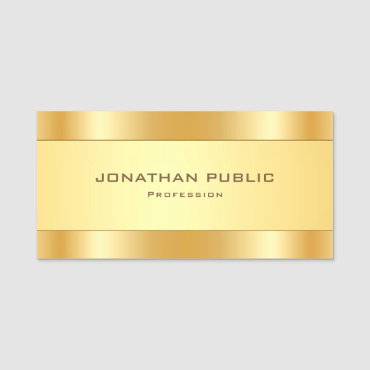 Professioneel, modern en elegant Gold Metallic loo Naamplaatje (Voorkant)