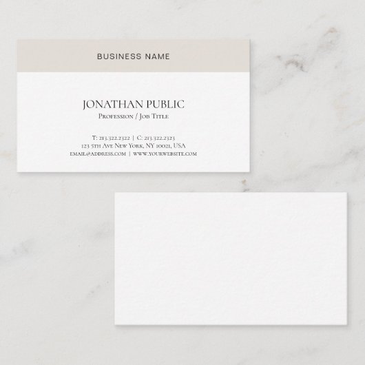 Professioneel, modern en minimaal elegant eenvoudi visitekaartje (Voorkant / Achterkant)