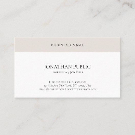 Professioneel, modern en minimaal elegant eenvoudi visitekaartje (Voorkant)