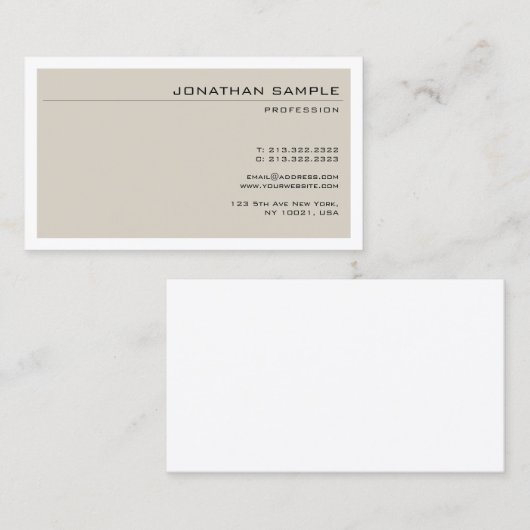 Professioneel, modern en minimaal visitekaartje (Voorkant / Achterkant)