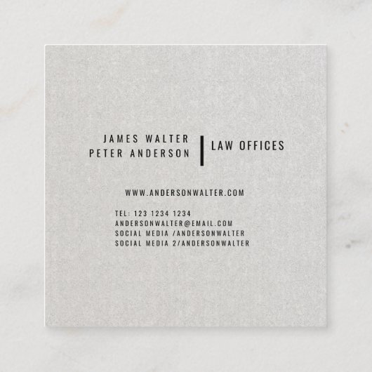 Professioneel, modern en minimalistisch, eenvoudig vierkante visitekaartje (Achterkant)