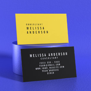 Professioneel, modern en minimalistisch geel visitekaartje