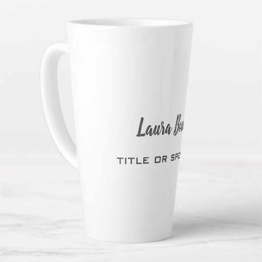 Professioneel, modern en minimalistisch latte mok (Linkerhoek)