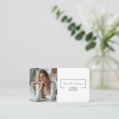 Professioneel modern | Foto met QR-code Visitekaartje (Staand voorkant)