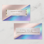 Professioneel, Modern Frame Roze Goud Holografisch Visitekaartje (Voorkant / Achterkant)