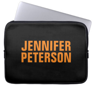 Professioneel, modern, gedurfd oranje zwart laptop sleeve
