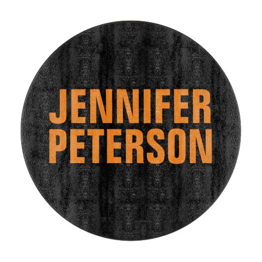 Professioneel, modern, gedurfd oranje zwart snijplank (Voorkant)