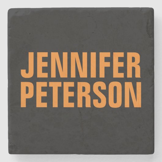 Professioneel, modern, gedurfd oranje zwart stenen onderzetter (Voorkant)