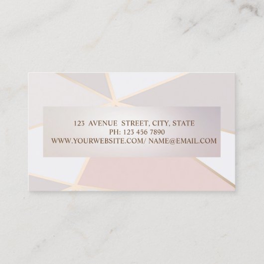 Professioneel, modern Geometrisch, Gold Lijst Visitekaartje (Achterkant)