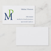 Professioneel, modern, gepersonaliseerd monogram visitekaartje (Voorkant / Achterkant)