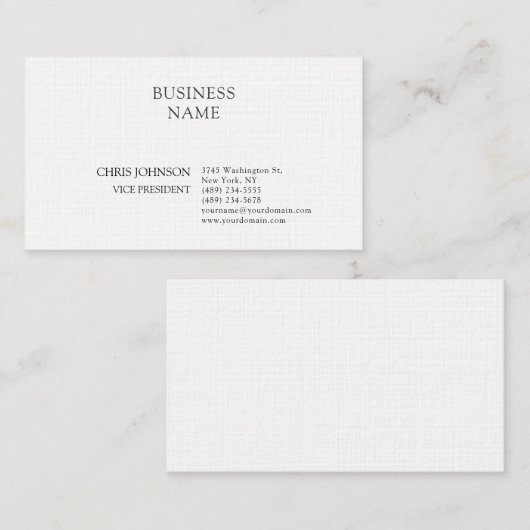 Professioneel Modern Gewoon Eenvoudig Premium Linn Visitekaartje (Voorkant / Achterkant)