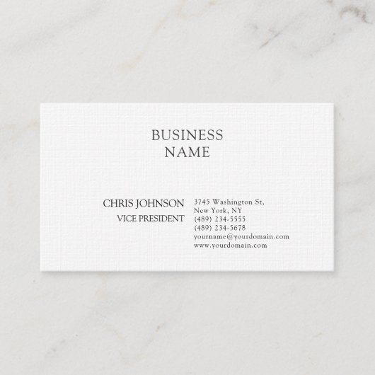 Professioneel Modern Gewoon Eenvoudig Premium Linn Visitekaartje (Voorkant)