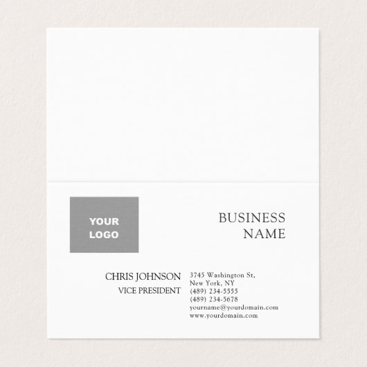 Professioneel Modern Gewoon Eenvoudig Premium Linn Visitekaartje (Buitenkant ongevouwen)