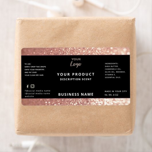 Professioneel, modern glitter-etiket etiket (Insitu)