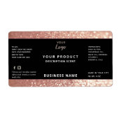 Professioneel, modern glitter-etiket etiket (Voorkant)