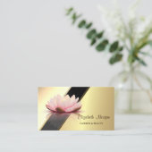 Professioneel modern Gold Geometric Lotus Visitekaartje (Staand voorkant)