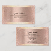 Professioneel, modern Gold Glitter Minimalism Roos Visitekaartje (Voorkant / Achterkant)