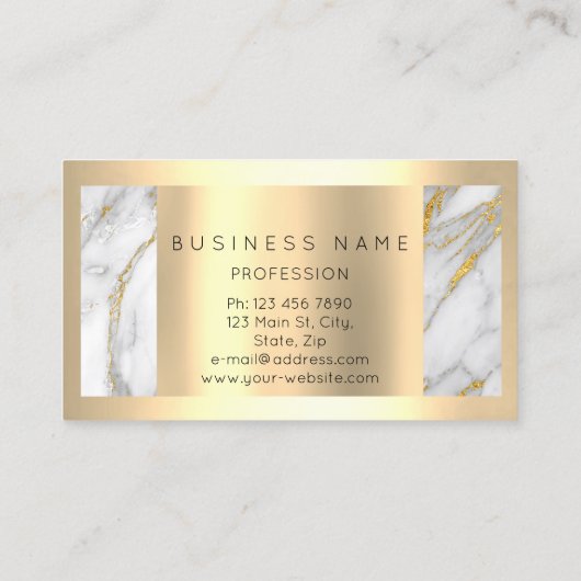 Professioneel, modern Gold Lijst Abstracte marmer Visitekaartje (Achterkant)