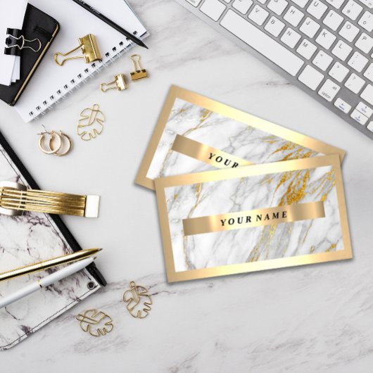 Professioneel, modern Gold Lijst, grijze marmer Visitekaartje