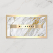Professioneel, modern Gold Lijst, grijze marmer Visitekaartje (Voorkant)