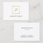 Professioneel modern Gold Monogram Creatief Ontwer Visitekaartje (Voorkant / Achterkant)