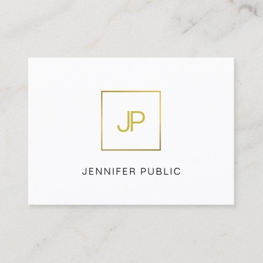 Professioneel modern Gold Monogram Creatief Ontwer Visitekaartje (Voorkant)