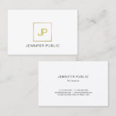 Professioneel, modern Gold Monogram elegant design Visitekaartje (Voorkant / Achterkant)