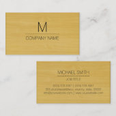Professioneel modern Gold Wood Graan Monogram Visitekaartje (Voorkant / Achterkant)