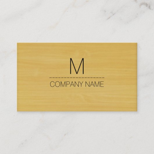 Professioneel modern Gold Wood Graan Monogram Visitekaartje (Voorkant)