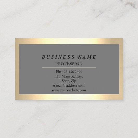 Professioneel modern Golden Framed Grey Consulting Visitekaartje (Achterkant)