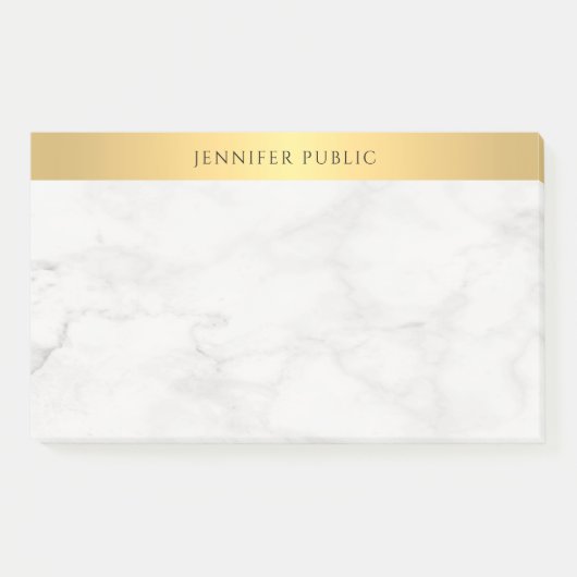 Professioneel Modern Goud en Marmer Elegant Plain Post-it® Notes (Voorkant)