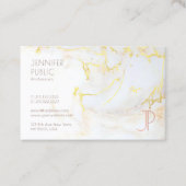 Professioneel Modern Goud Marmeren Monogram Elegan Visitekaartje (Voorkant)