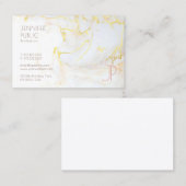 Professioneel Modern Goud Marmeren Monogram Elegan Visitekaartje (Voorkant / Achterkant)