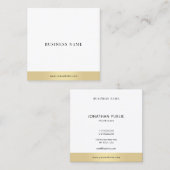 Professioneel Modern Goud Wit Elegant Eenvoudig Ch Vierkante Visitekaartje (Voorkant / Achterkant)