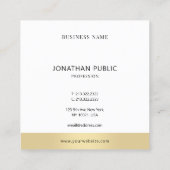 Professioneel Modern Goud Wit Elegant Eenvoudig Ch Vierkante Visitekaartje (Achterkant)