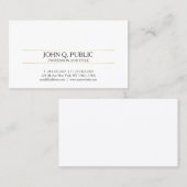 Professioneel Modern Goud Wit Ontwerp Slanke Duide Visitekaartje (Voorkant / Achterkant)