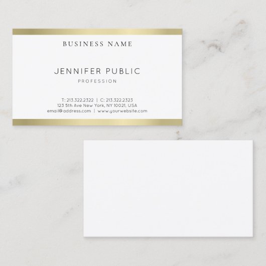 Professioneel, modern, goudvormig design visitekaartje (Voorkant / Achterkant)
