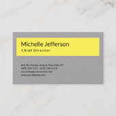 Professioneel Modern Grijs Geel Minimalistisch Vla Visitekaartje (Voorkant)