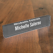 Professioneel, modern, grijs, leverbaar naambordje (Zijkant)