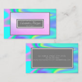 Professioneel, modern, grijs Lijst holografisch Visitekaartje (Voorkant / Achterkant)