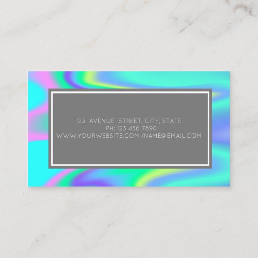 Professioneel, modern, grijs Lijst holografisch Visitekaartje (Achterkant)