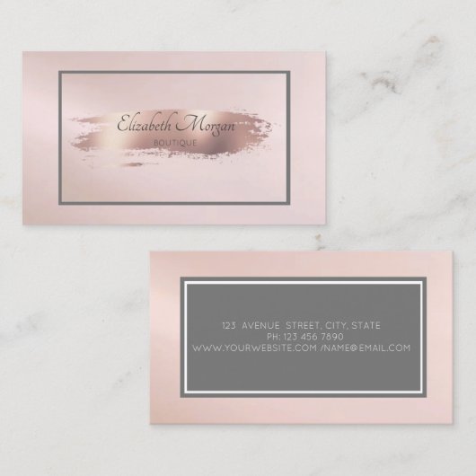 Professioneel modern grijs Lijst, penseelstreek Visitekaartje (Voorkant / Achterkant)