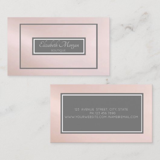 Professioneel modern grijs Lijst Visitekaartje (Voorkant / Achterkant)