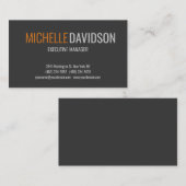 Professioneel, modern, grijs minimalistisch legant visitekaartje (Voorkant / Achterkant)
