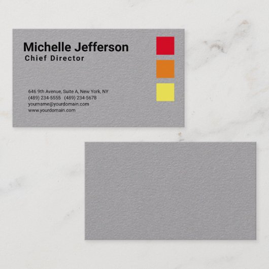 Professioneel, modern, grijs, minimalistisch visitekaartje (Voorkant / Achterkant)