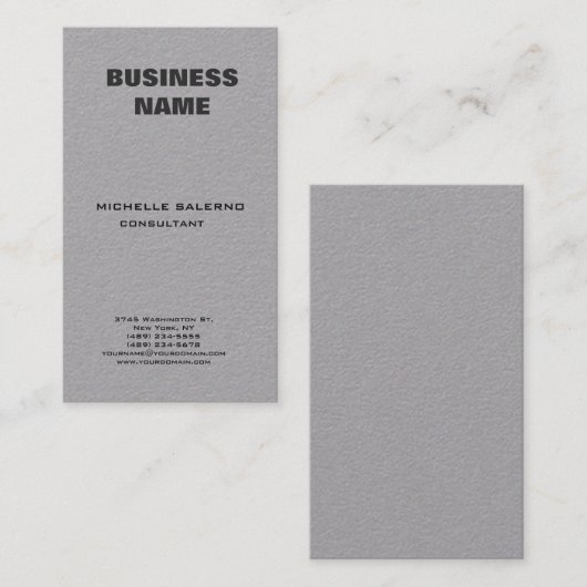 Professioneel, modern, grijs minimalistisch visitekaartje (Voorkant / Achterkant)