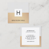 Professioneel modern grijs monogram vierkante visitekaartje (Voorkant / Achterkant)