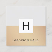 Professioneel modern grijs monogram vierkante visitekaartje (Voorkant)