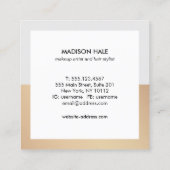 Professioneel modern grijs monogram vierkante visitekaartje (Achterkant)